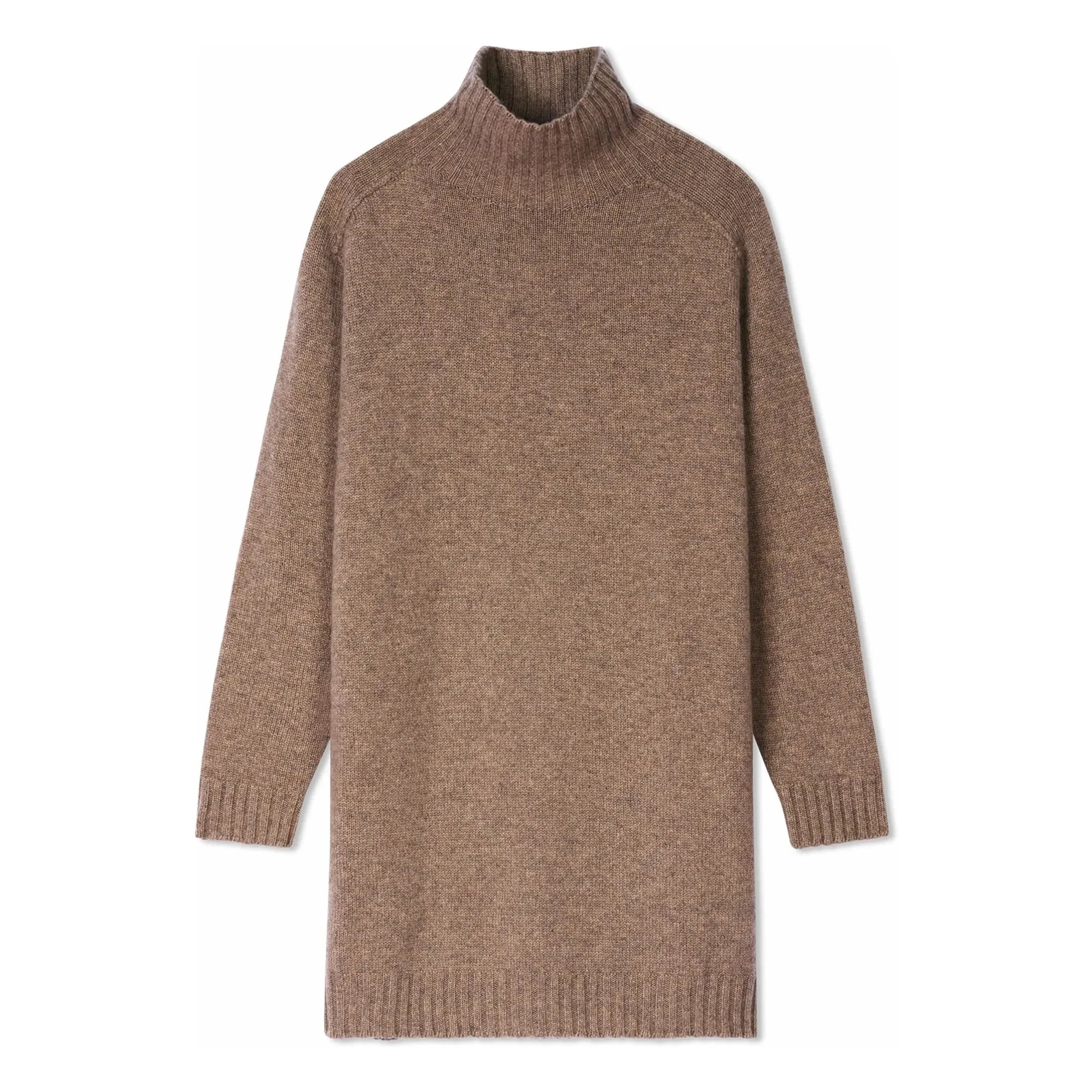 Bompard - Dress High Neck Ample Sleeves Hammer Cashmere | Beige