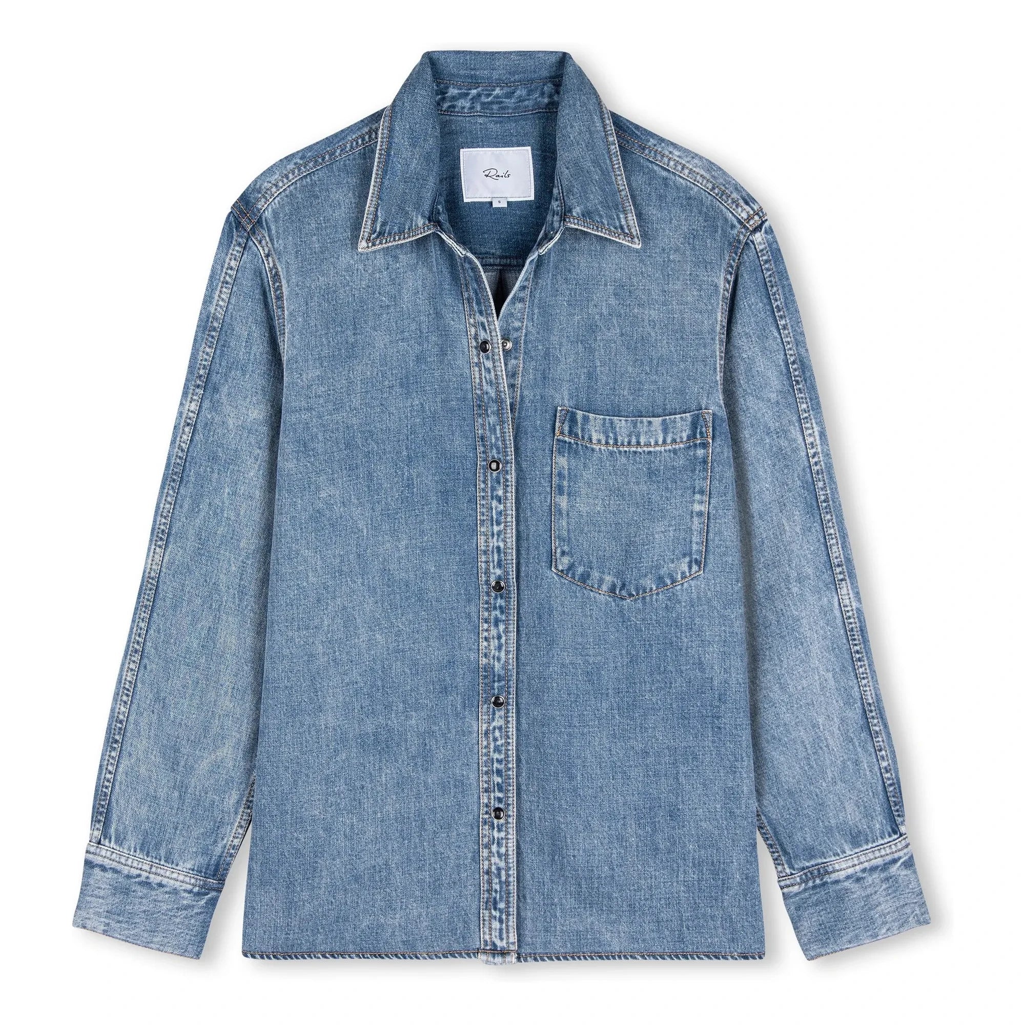 Rails - Atticus shirt | Mid Blue