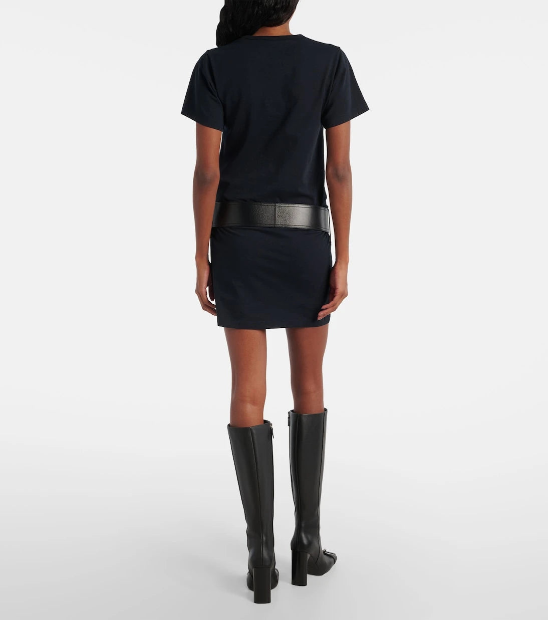 Balenciaga - Belted cotton-blend jersey minidress