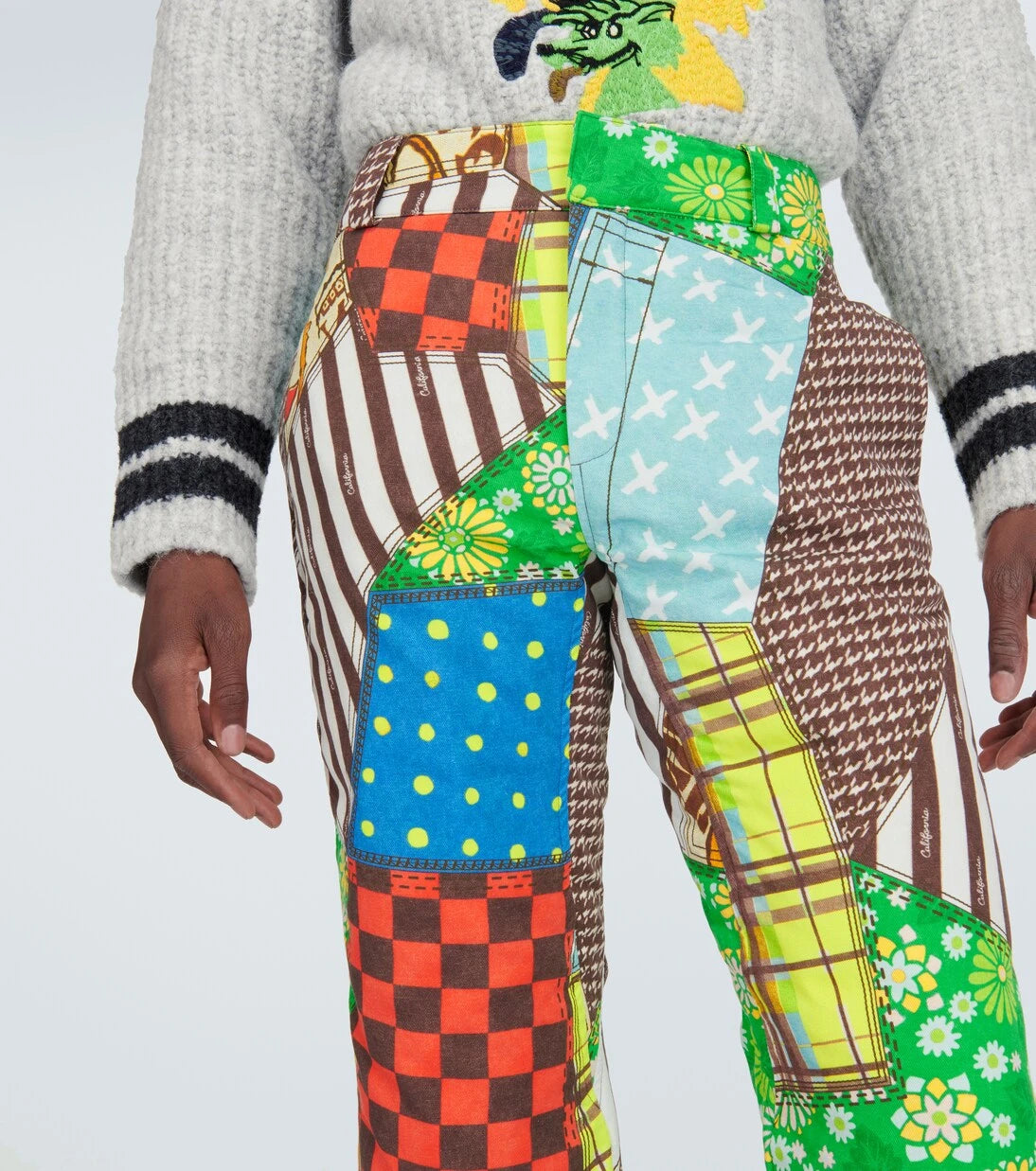 ERL - Printed cotton-blend flared pants