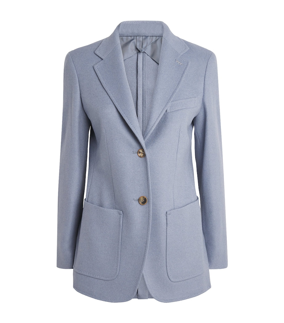 Max Mara Blue Alpaca-Cashmere-Yak Blazer