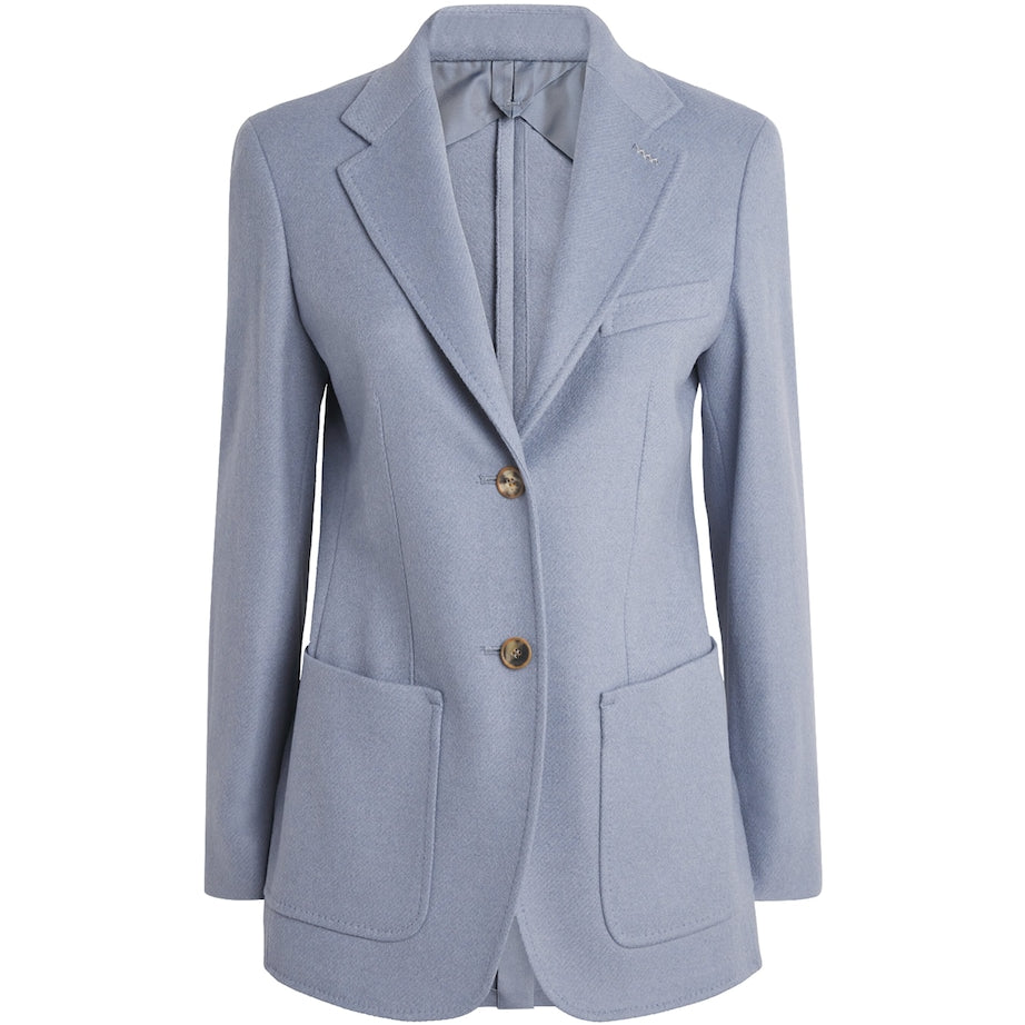 Max Mara Blue Alpaca-Cashmere-Yak Blazer