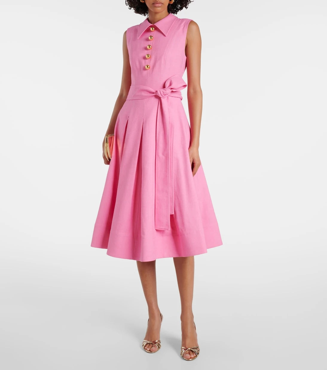 Carolina Herrera - Belted twill midi dress