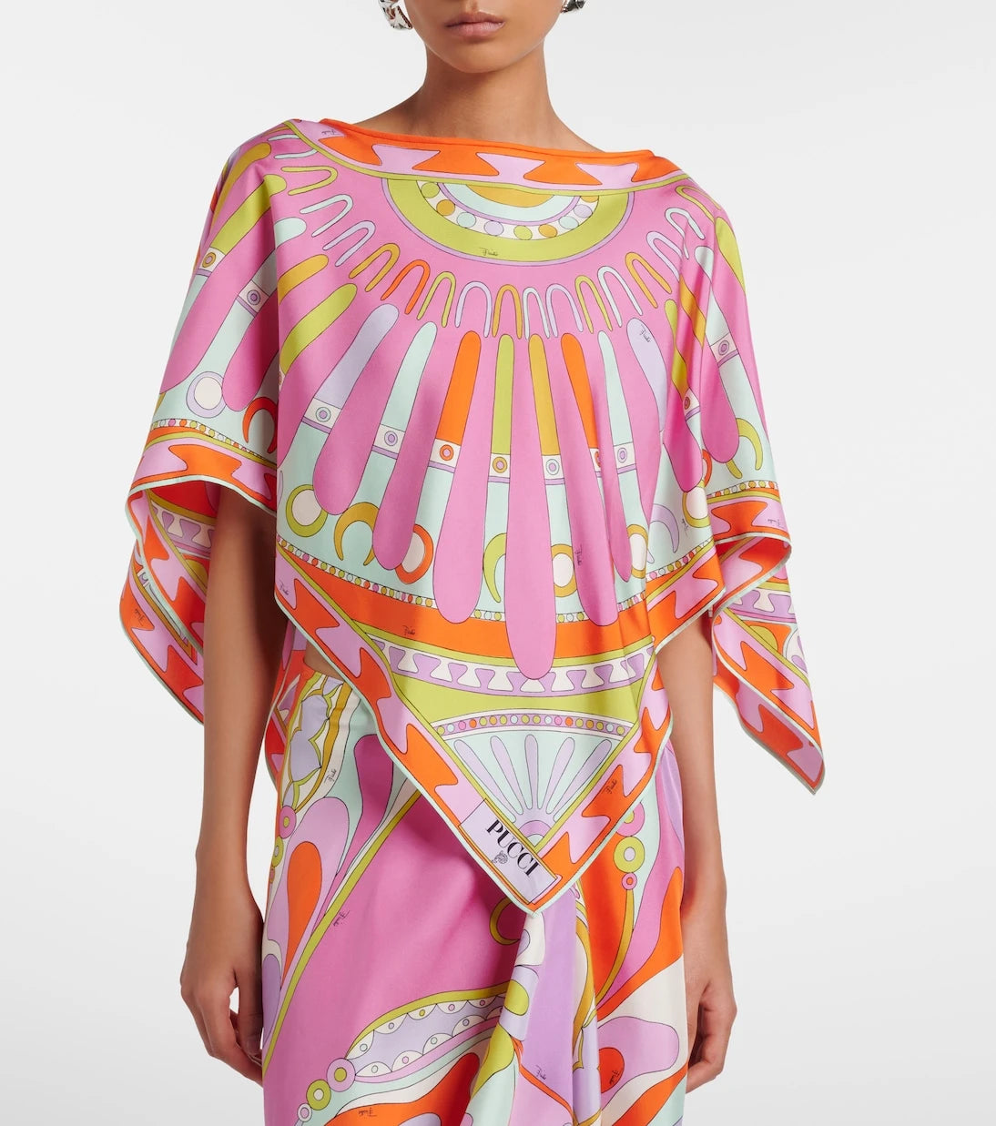 Pucci - Soleil silk twill top