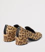 Jimmy Choo Neutral Eliot 45 Leopard Print Leather Heeled Loafers
