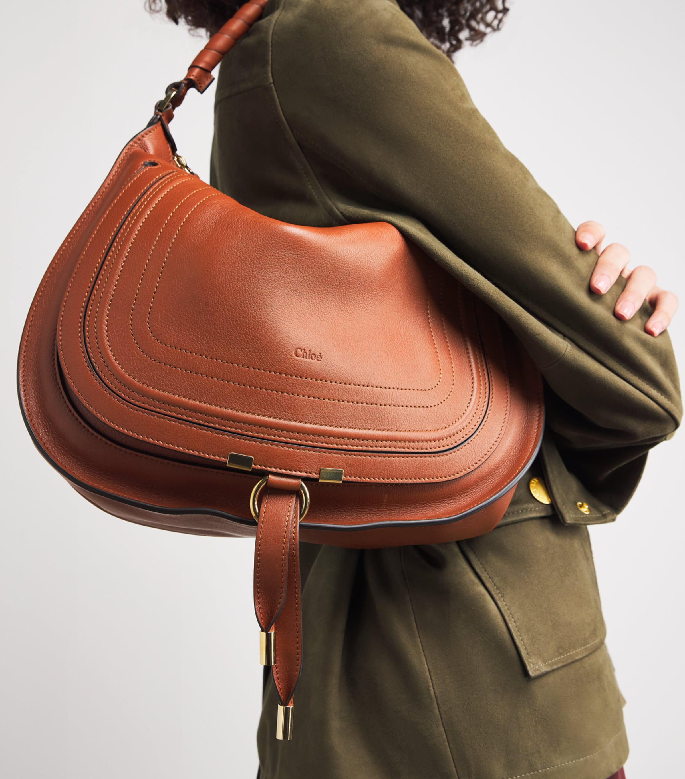 Medium Leather Marcie Shoulder Bag