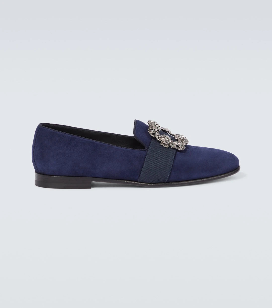 Manolo Blahnik - Carlton embellished suede loafers