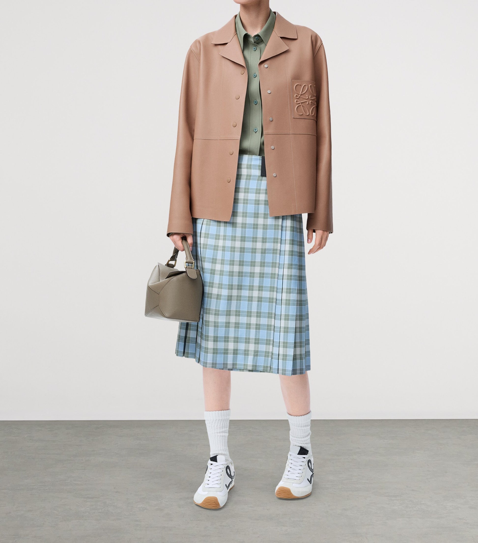 LOEWE Beige Leather Pyjama Blouse