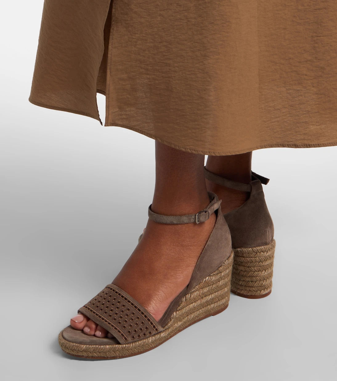 Brunello Cucinelli - Suede espadrille wedges