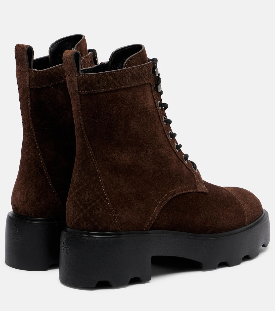 Tory Burch - T Monogram suede combat boots