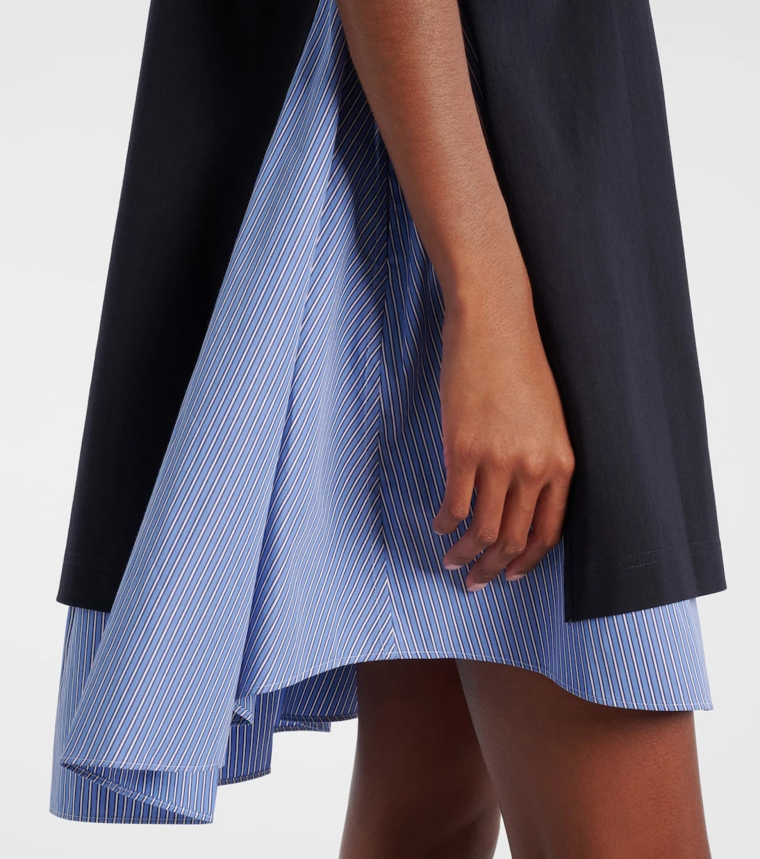 Sacai - Striped cotton minidress