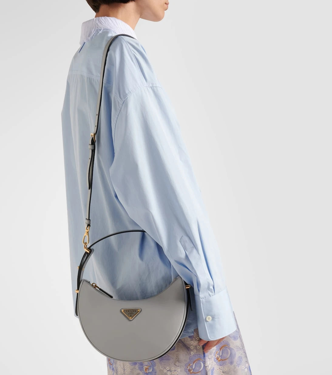Prada - Arqué Small leather shoulder bag
