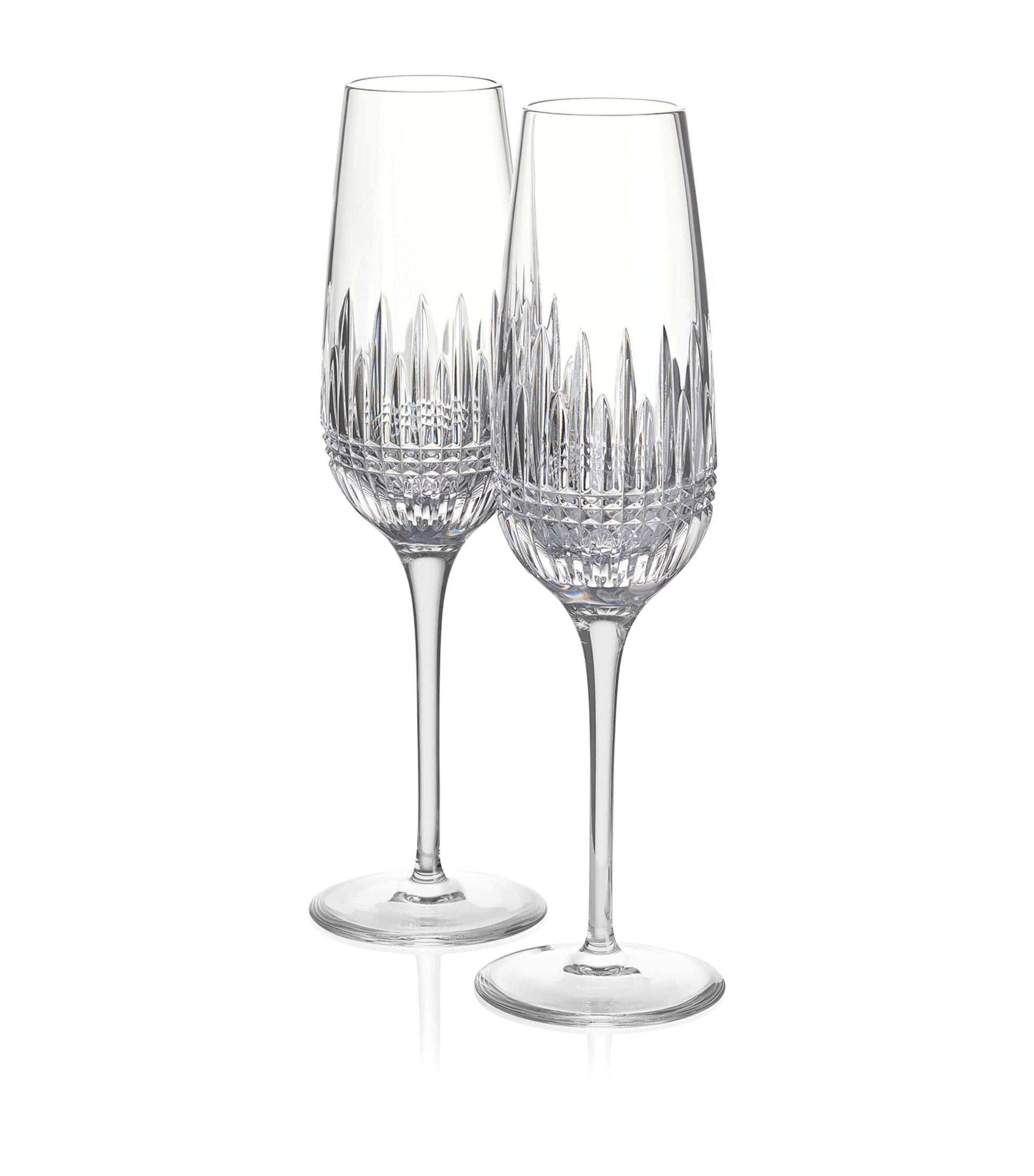 Set of 2 Lismore Diamond Essence Champagne Flutes (315ml)