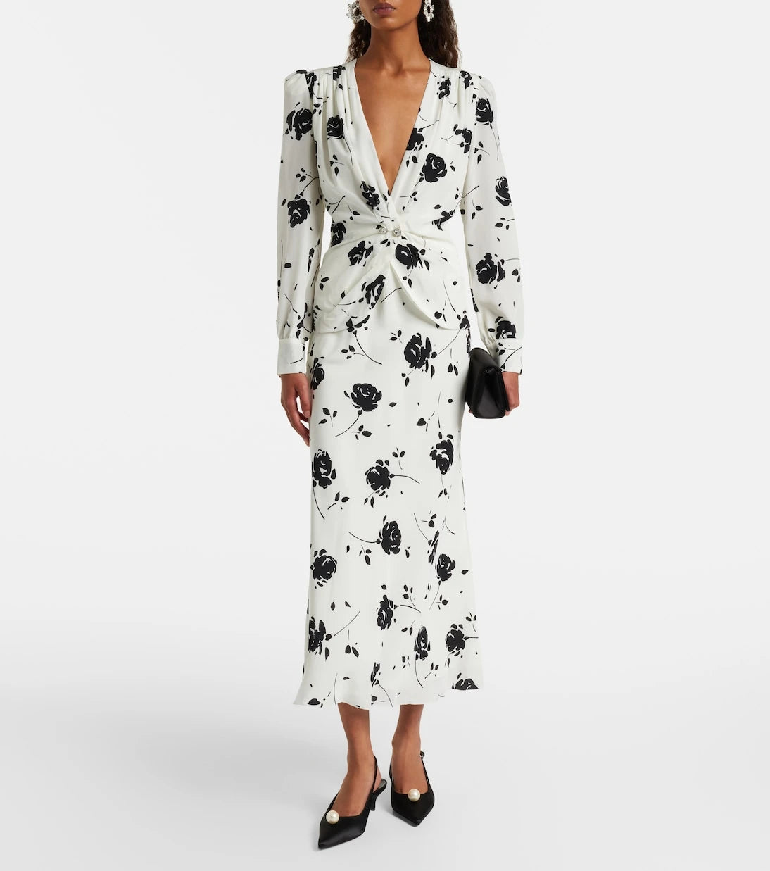 Alessandra Rich - Floral silk midi dress