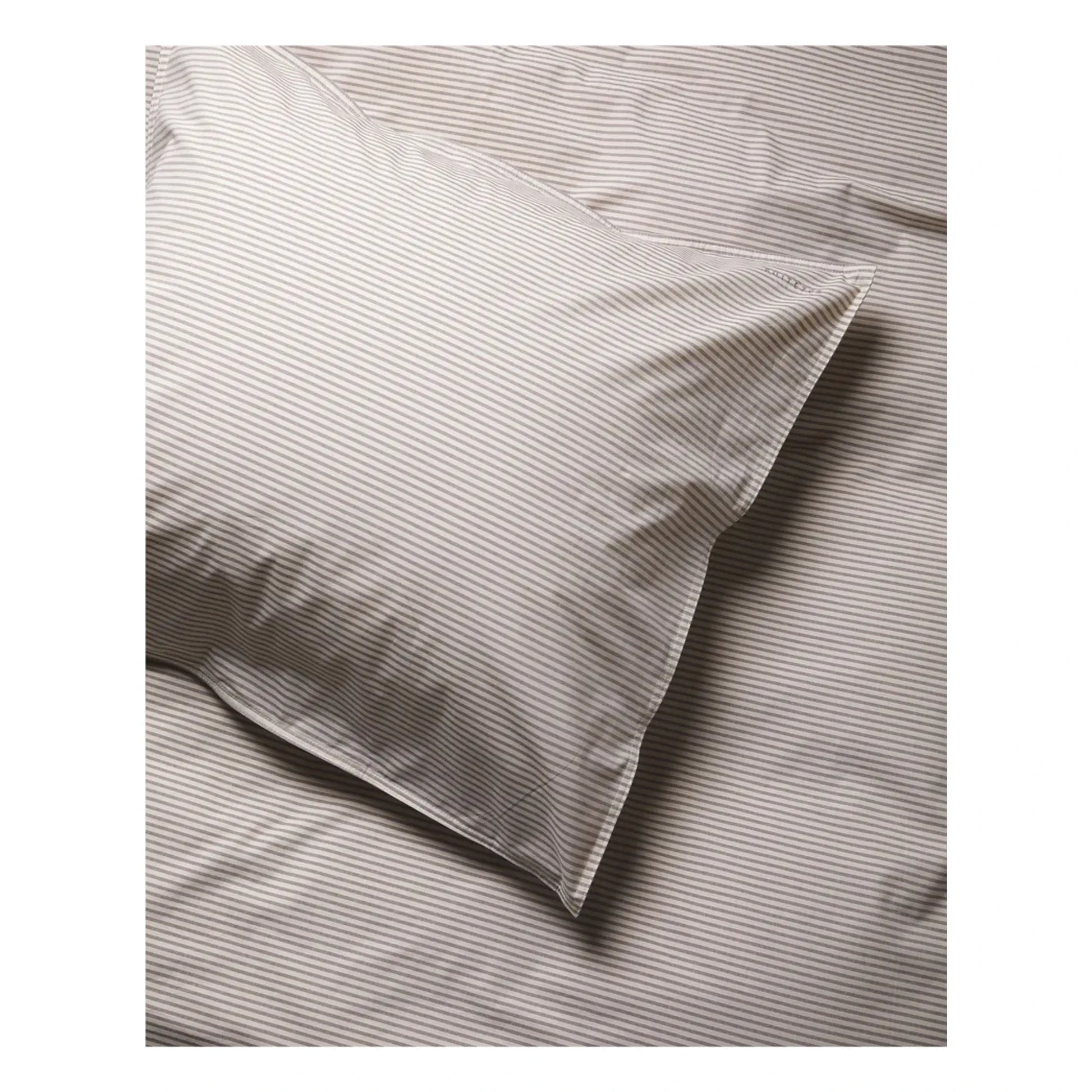 Suite 702 - Striped pillowcase in organic percale - Brown-Ecru | Brown