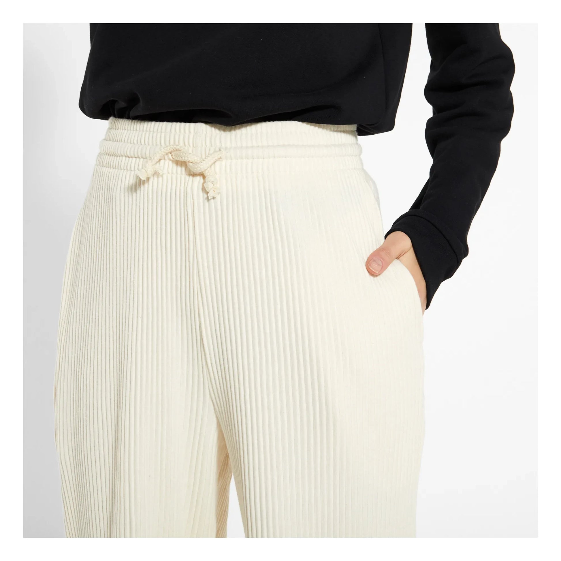 Baserange - Ribbed Jogging Bottoms | Off white