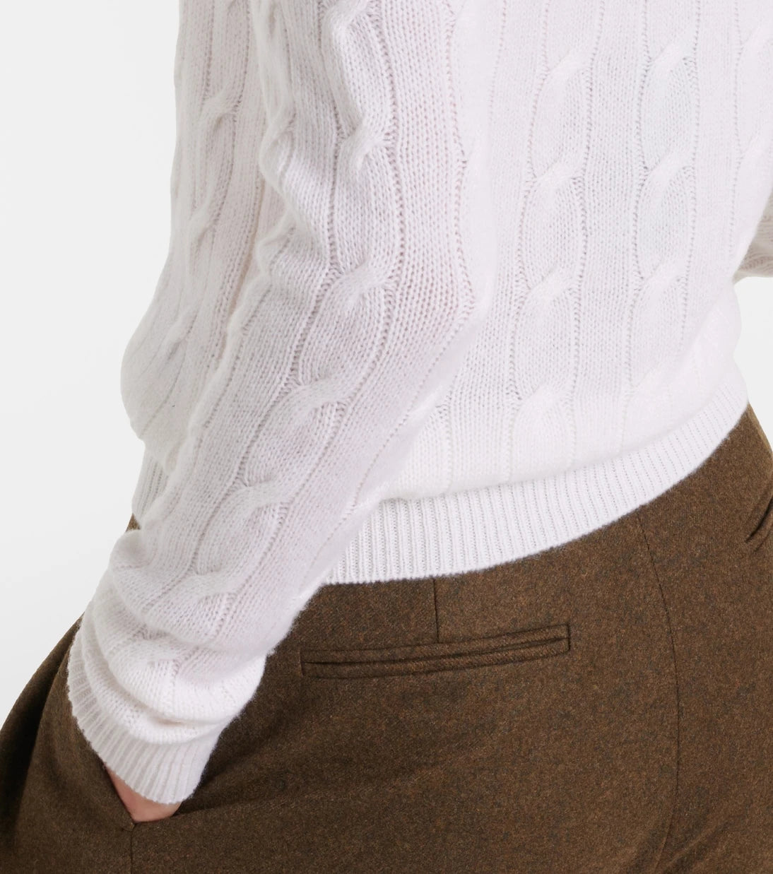 Ralph Lauren Collection - Cable-knit off-shoulder cashmere sweater