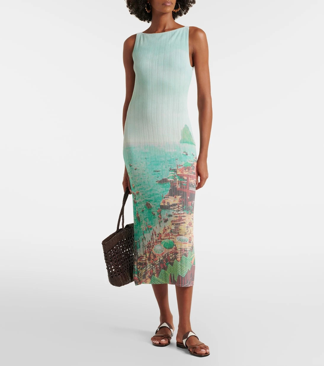 Staud - Bryn printed compact knit midi dress