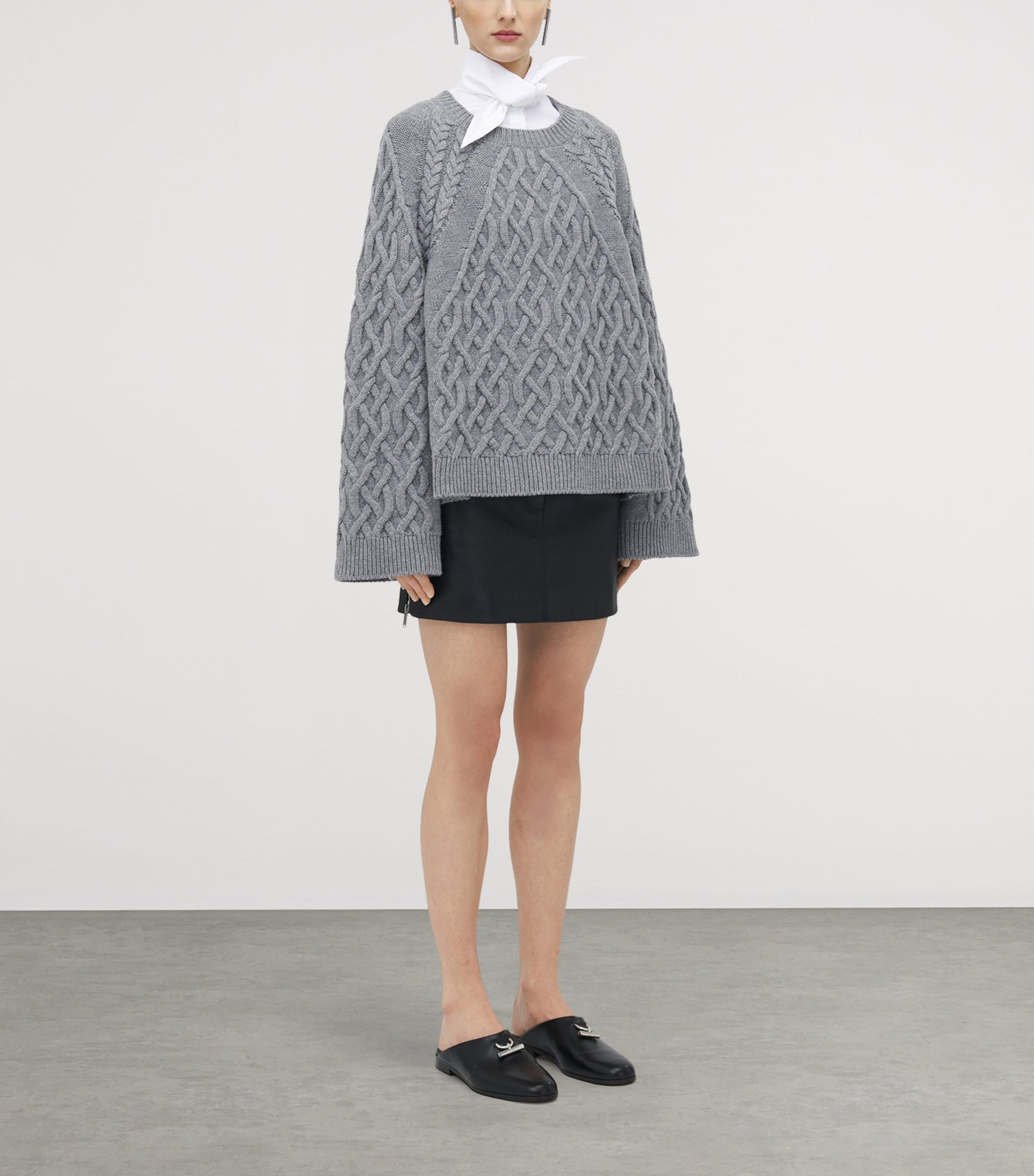 McQueen Black Wool-Cashmere Cable-Knit Sweater