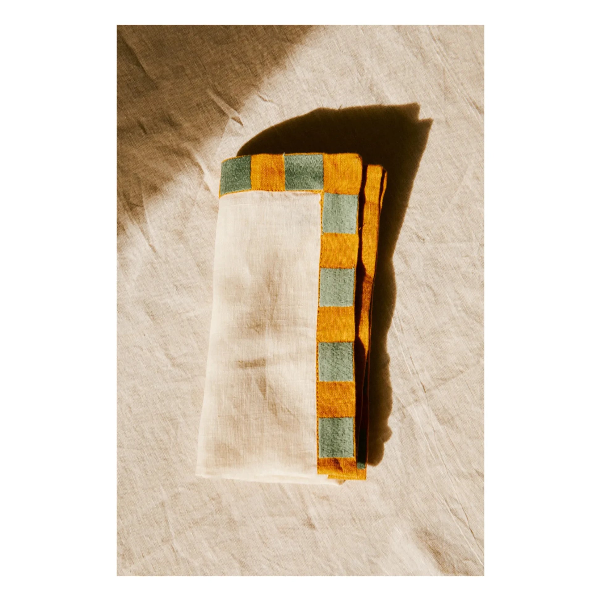 Tressé - Linen Damier napkin | Ecru