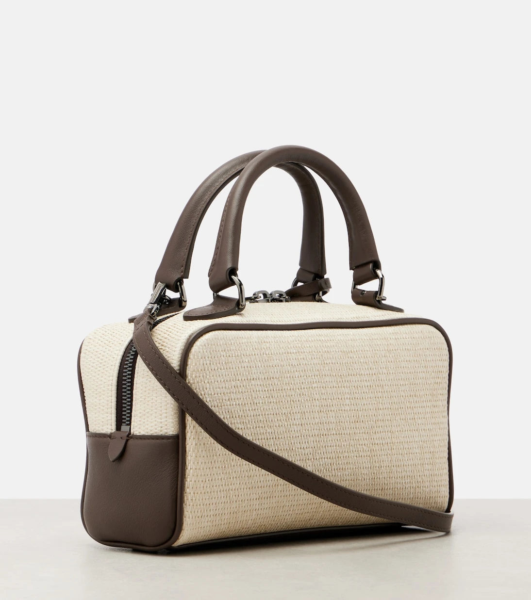 Brunello Cucinelli - Leather-trimmed top-handle bag