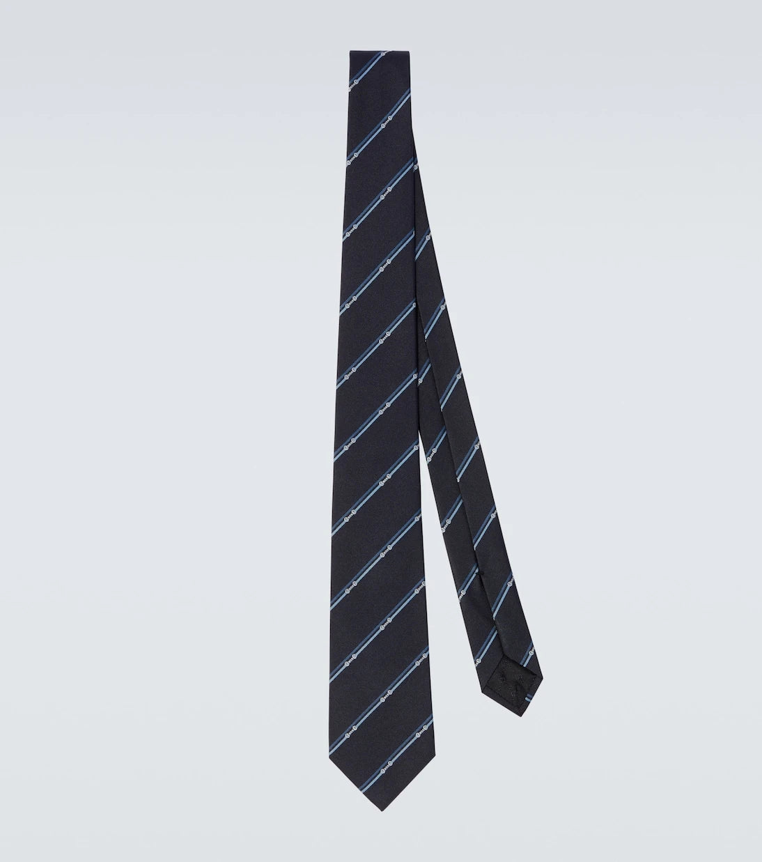 Gucci - Horsebit striped silk jacquard tie