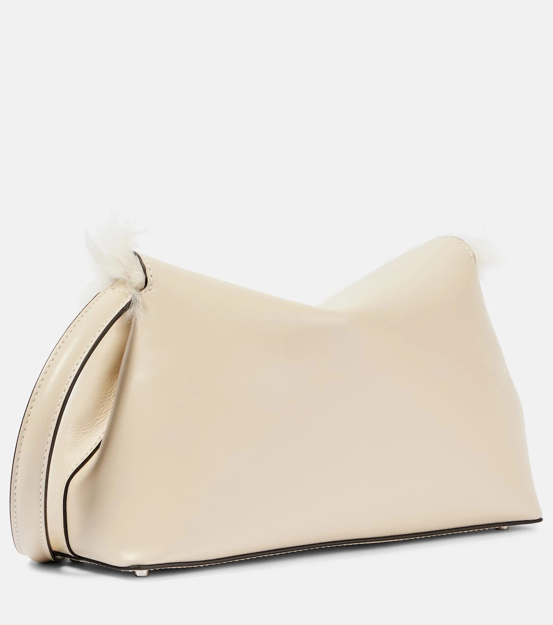 Toteme - T-Lock shearling-lined leather clutch