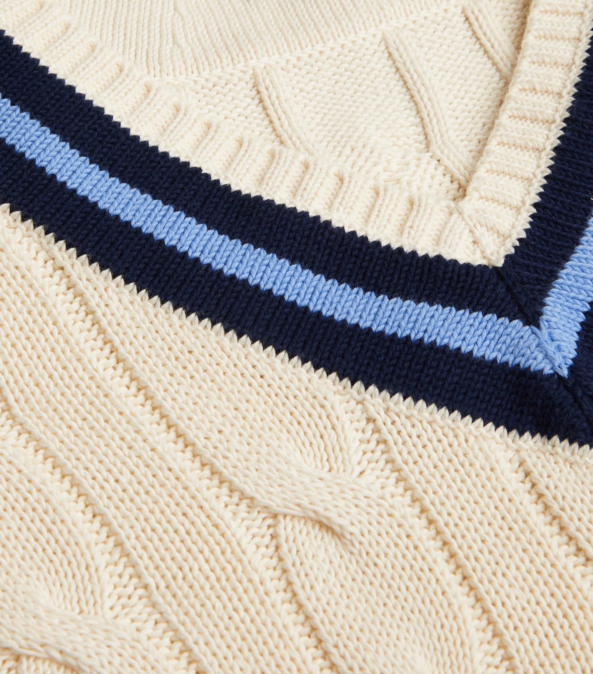 Polo Ralph Lauren Blue Cable-Knit Cricket Sweater