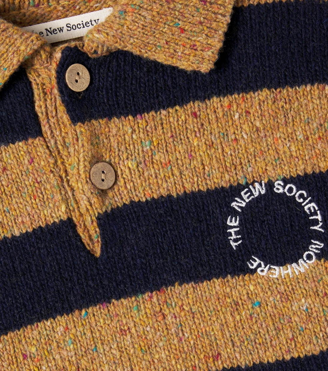 The New Society - Jorge striped wool-blend polo sweater