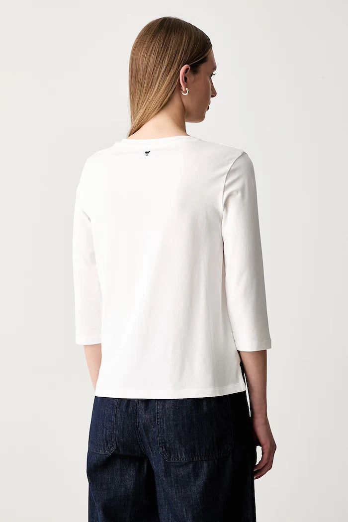 Weekend Max Mara uzun kollu kadın bluzu, pamuk ve elastanlı WKDMULTIA