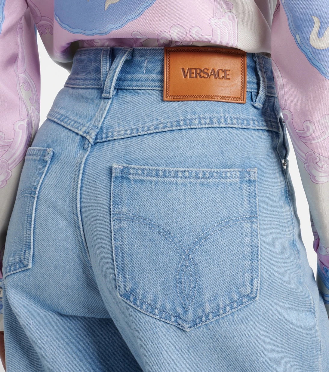 Versace - High-rise wide-leg jeans