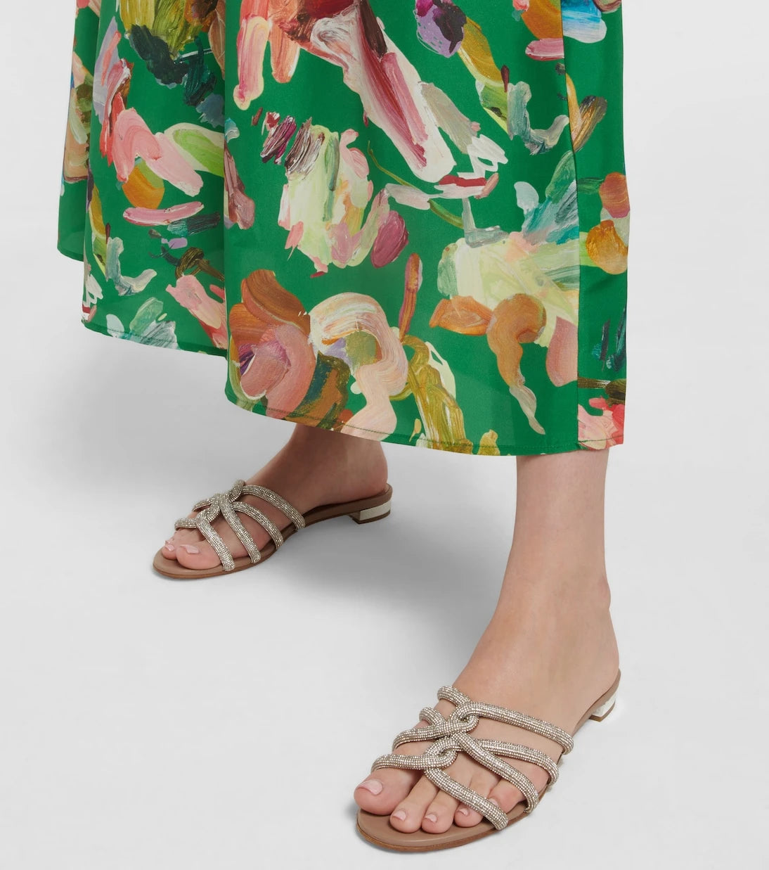 Aquazzura - Moondust embellished leather sandals