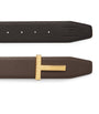 Leather Reversible T Ridge Belt