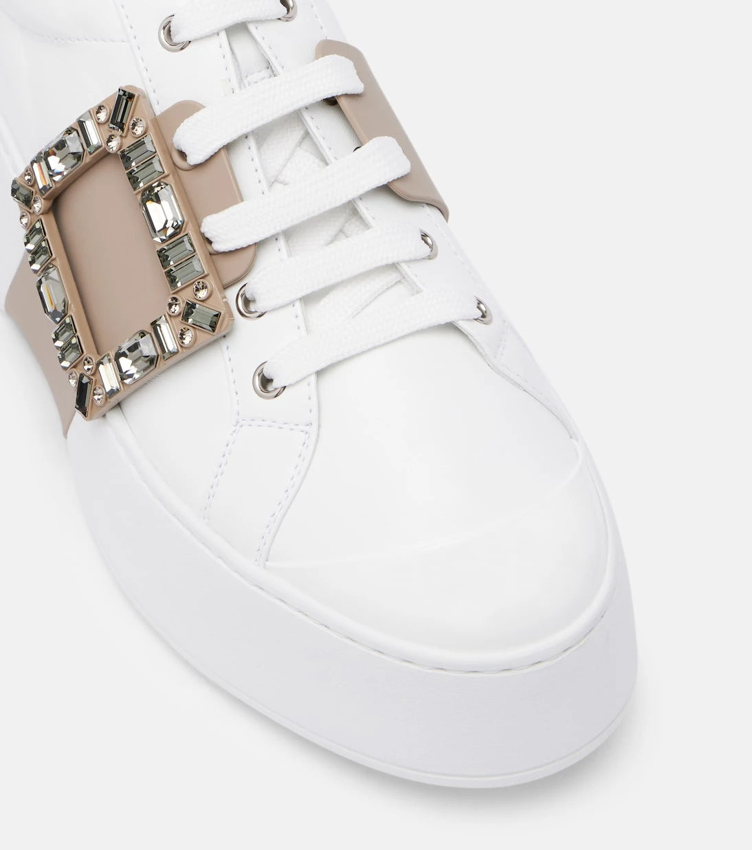 Roger Vivier - Viv' Skate embellished leather sneakers