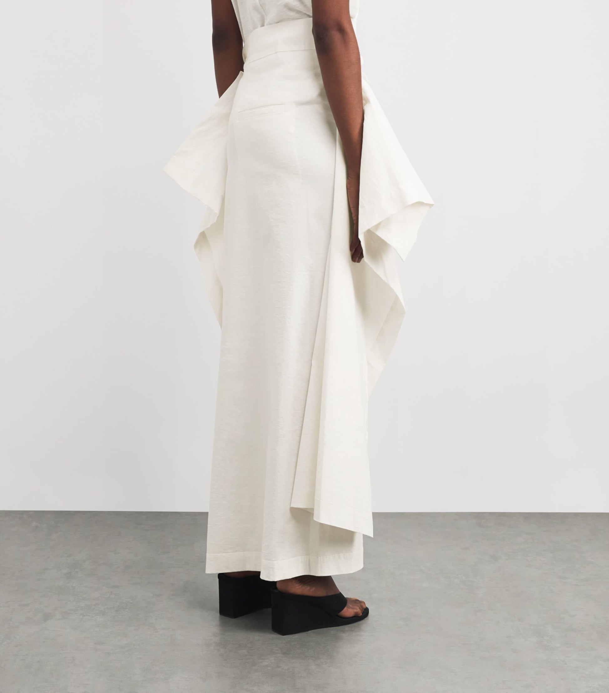 Neutral Collapsing Sculpture Maxi Skirt