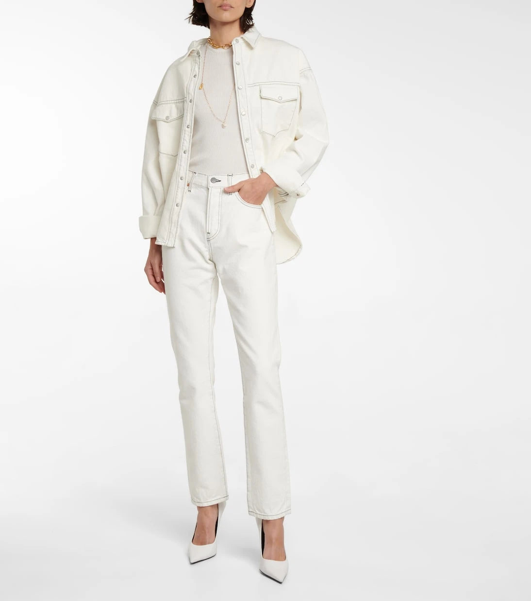 Wardrobe.NYC - سترة علوية قطنية محاكة مضلعة