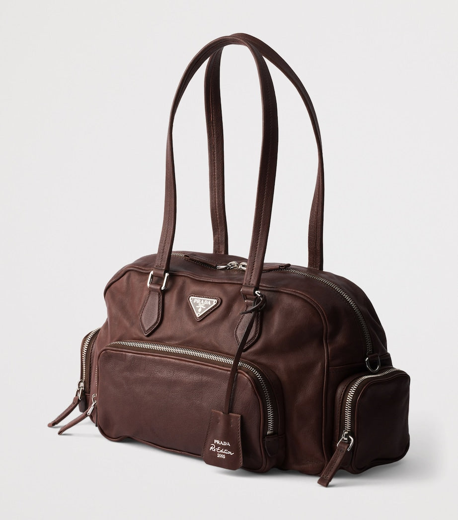 Large Washed Leather Shoulder Bag