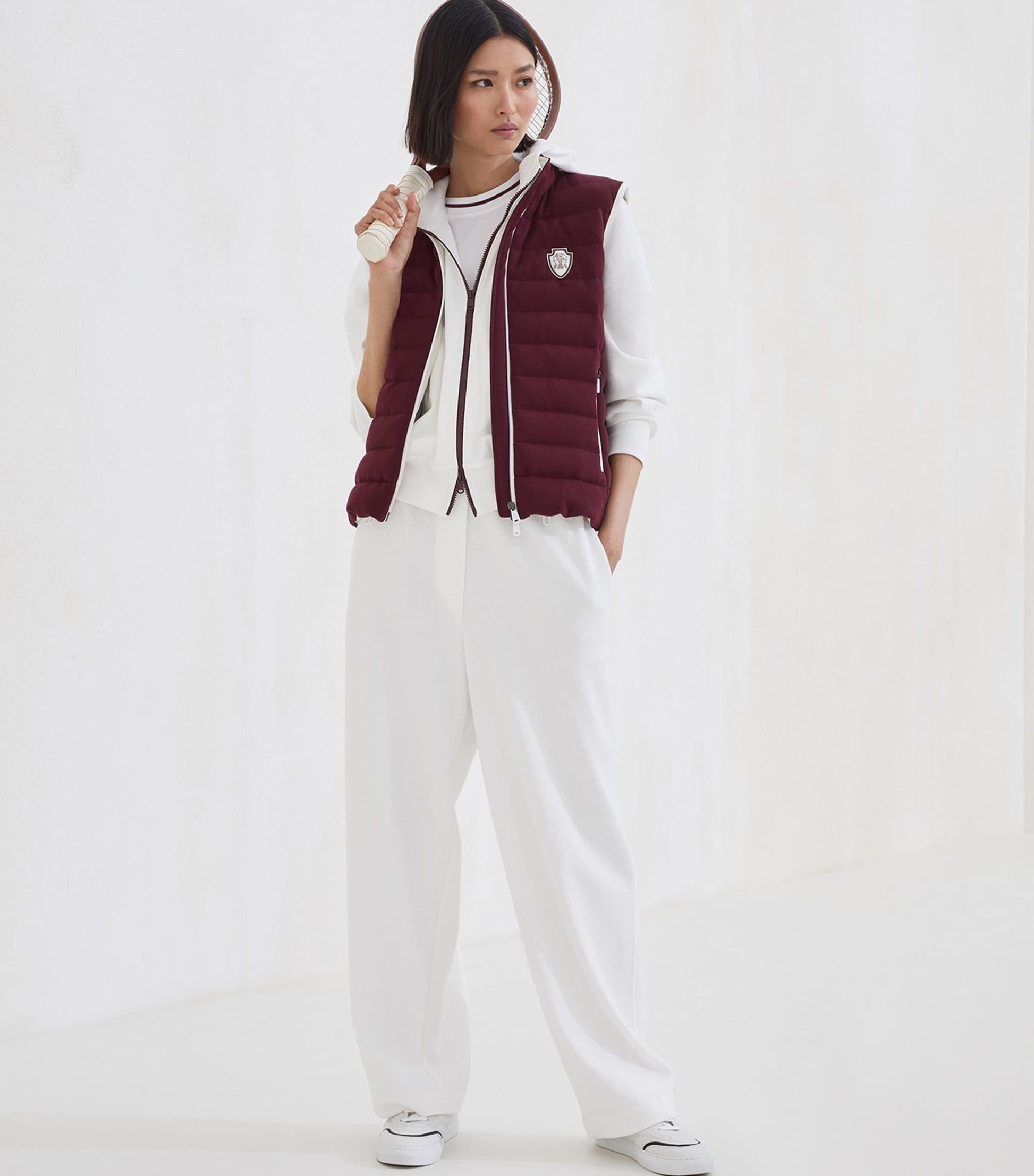 Techno Cotton Piqué Zip-Up Hoodie