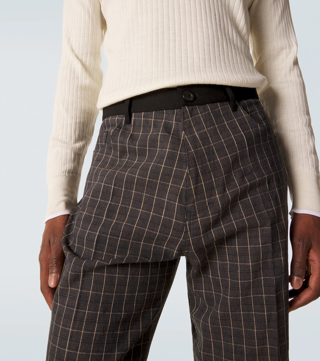Wales Bonner - Country checked linen-blend straight pants