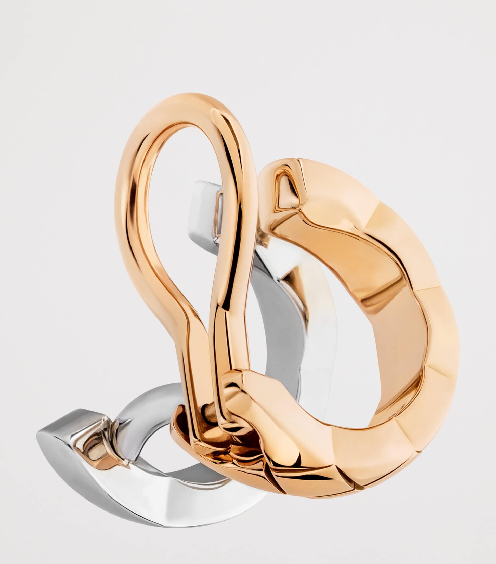 CHANEL White Gold, Beige Gold and Diamond Coco Crush Single Clip Earring