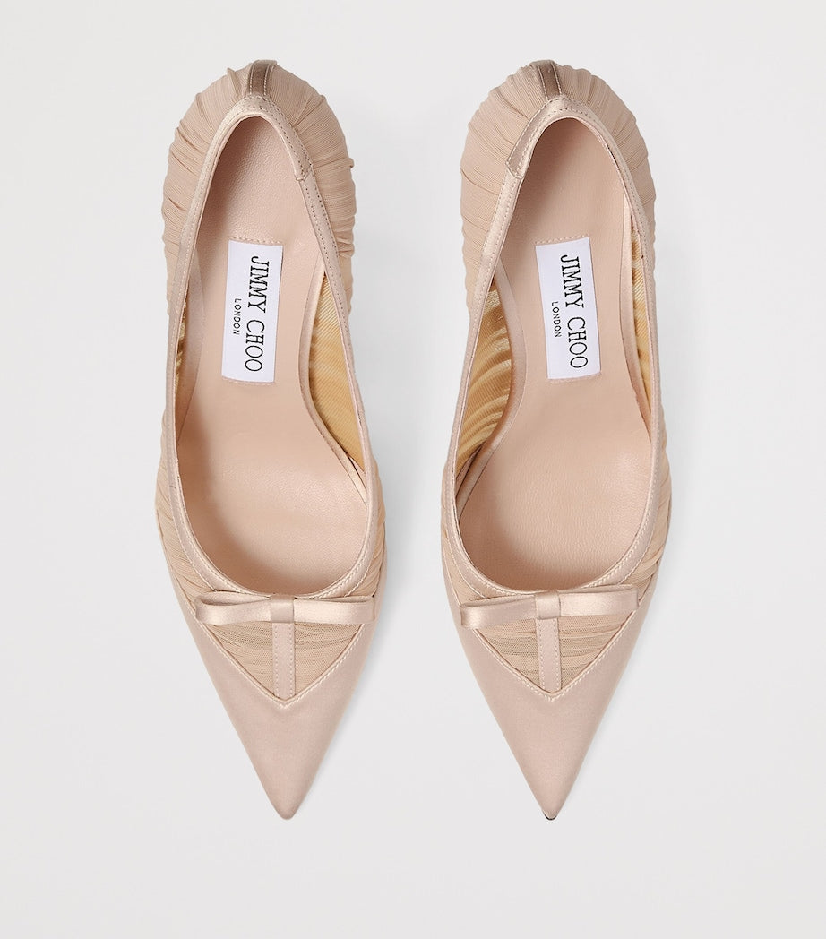 Jimmy Choo Love 85 Draped Mesh Pumps