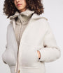 Agnona White Cashmere Bomber Jacket