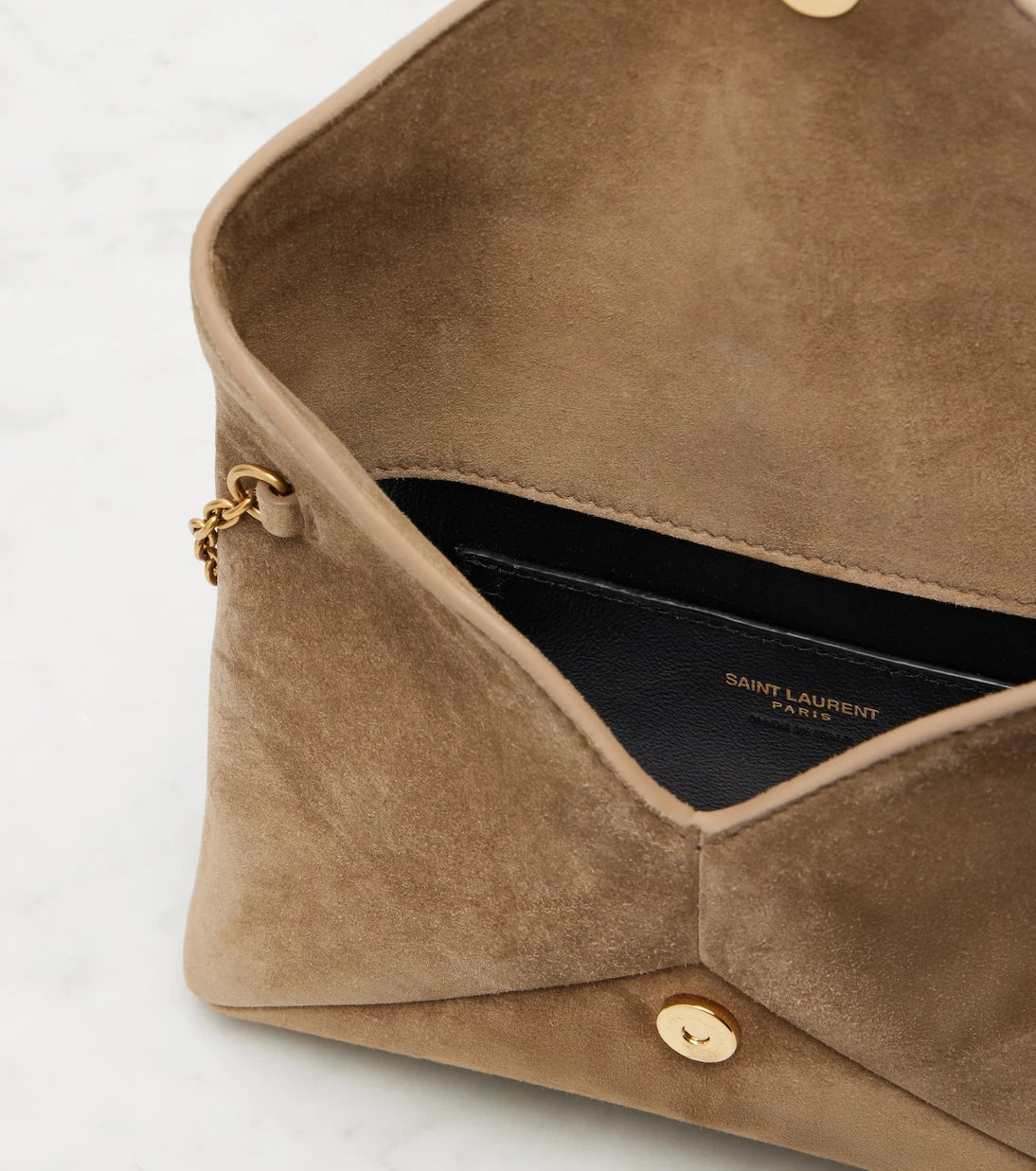 Saint Laurent - Cassandre Small suede clutch