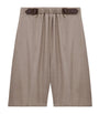 Nude Wool Buckled Shorts