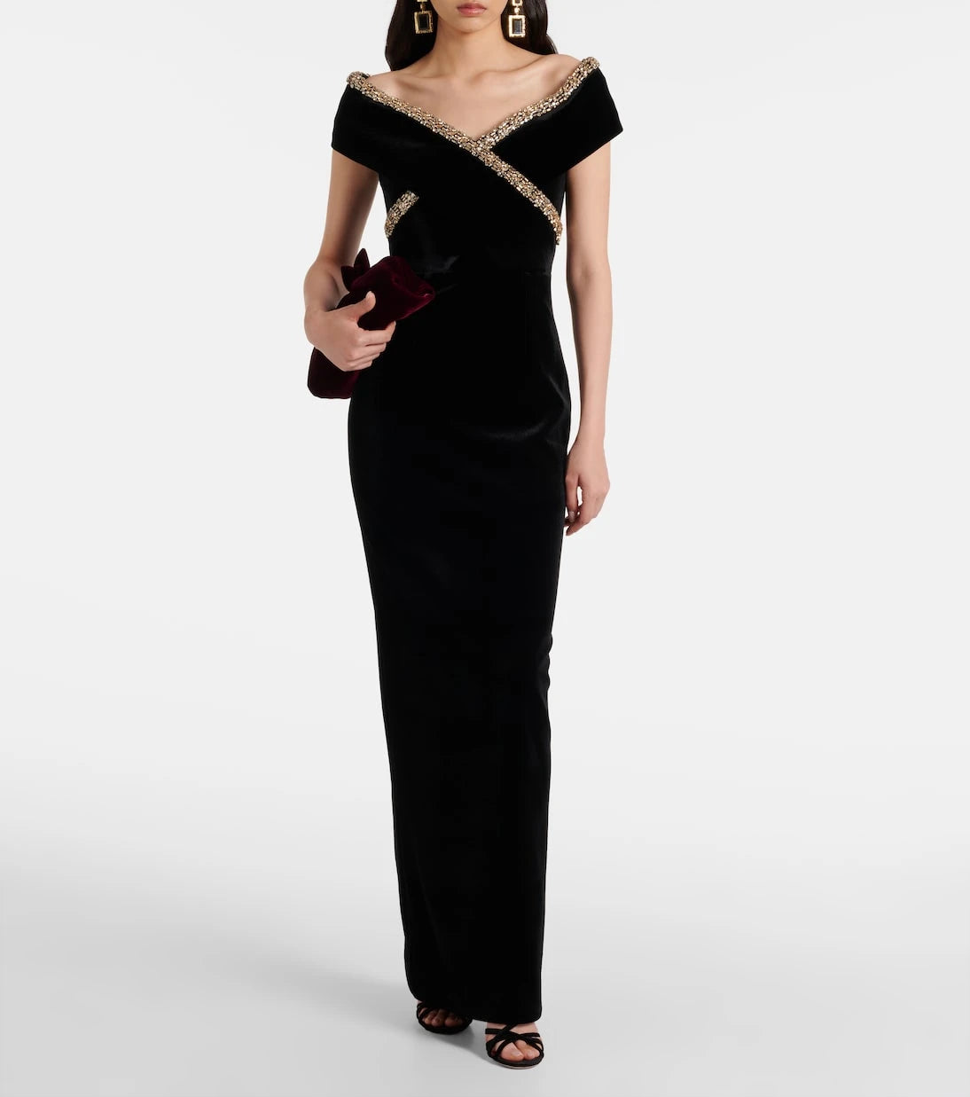 Roland Mouret - Embellished velvet gown