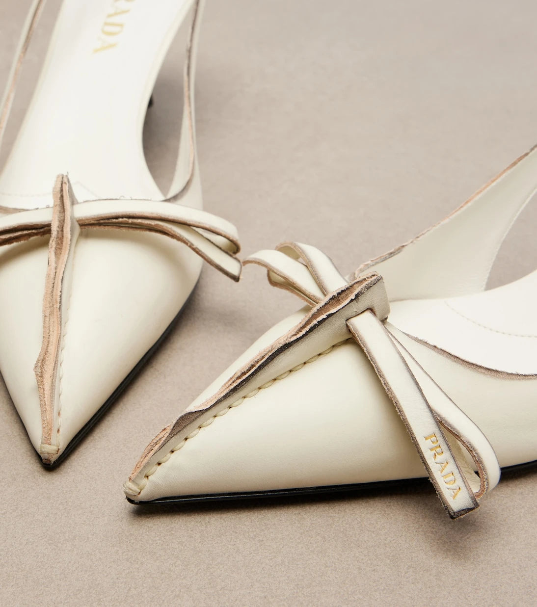 Prada - Leather slingback pumps