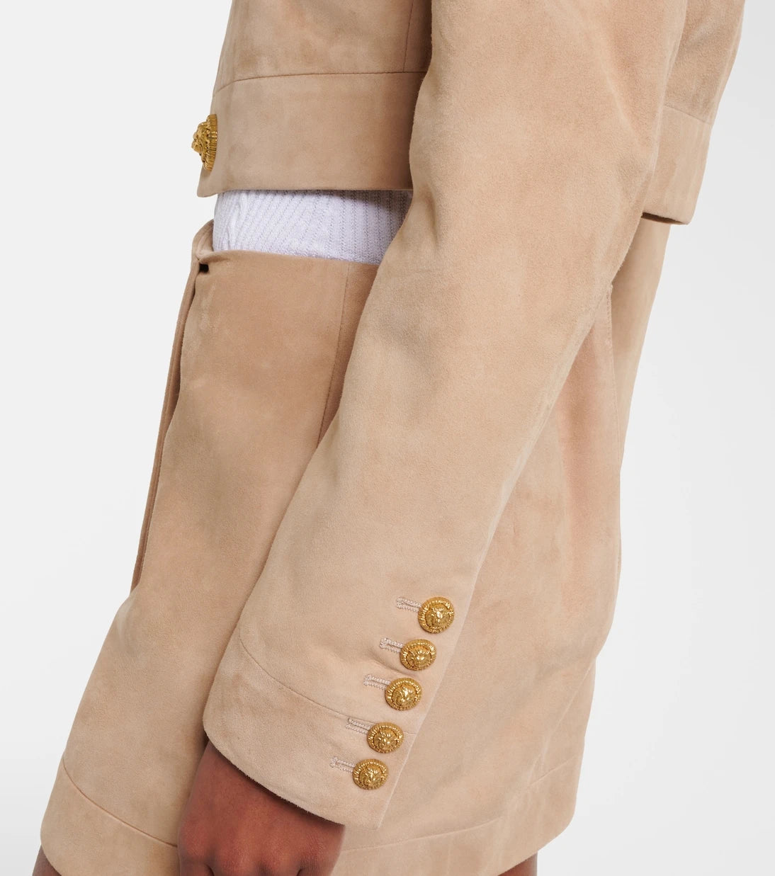 Balmain - Suede cropped jacket