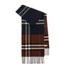 Burberry Blue Cashmere Contrast Check Scarf