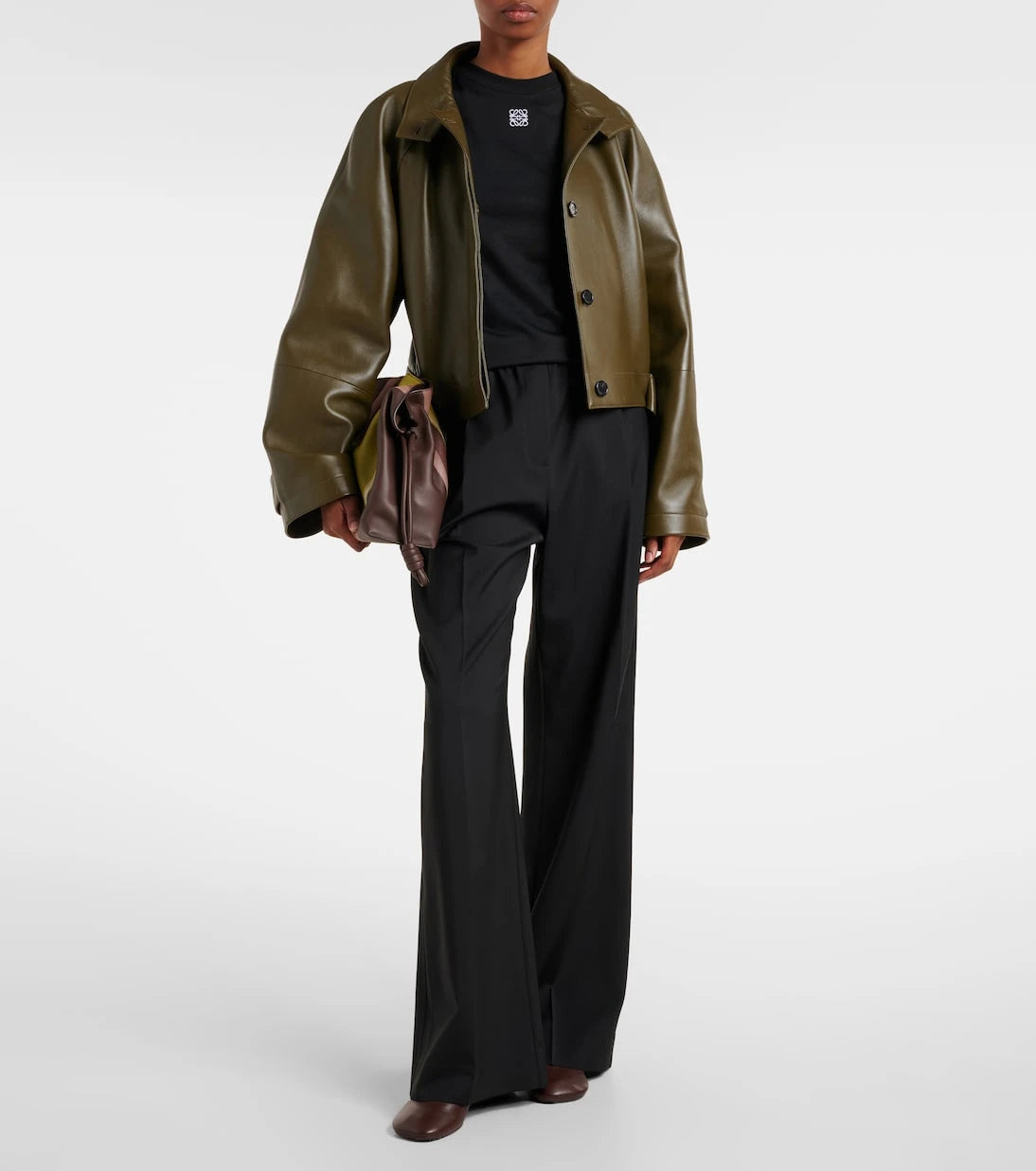Loewe - Logo wool mid-rise straight pants