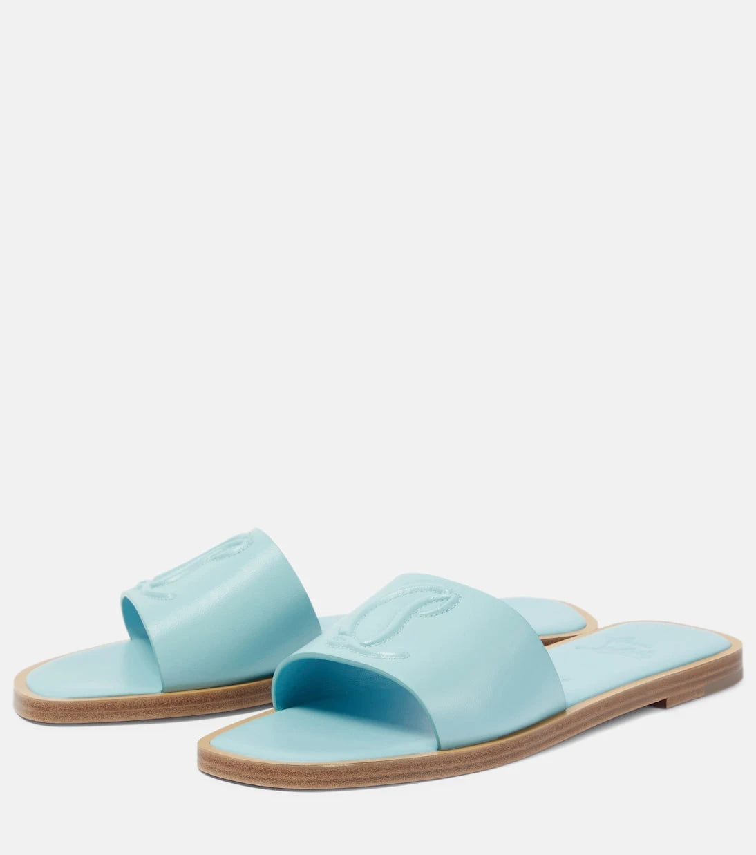 Christian Louboutin - CL embossed leather mules